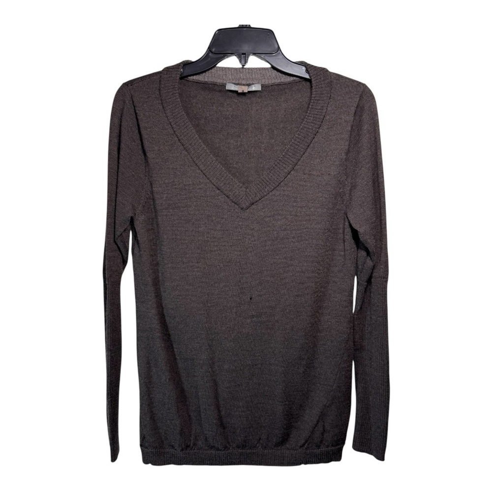 Smartwool V-neck Sweater in Heathered Brown